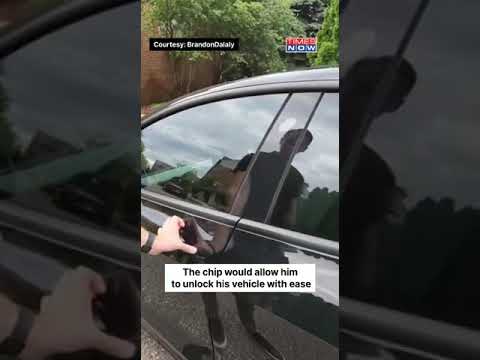 A Tesla Driver Implants Chip In His Hand As Car Key #shorts