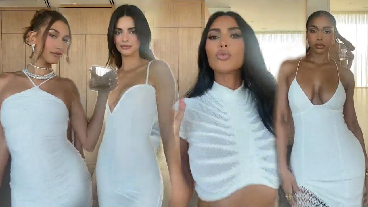 Kim Kardashian, Kendall Jenner, Hailey Bieber and Lori Harvey STRUT to Barbie World Song