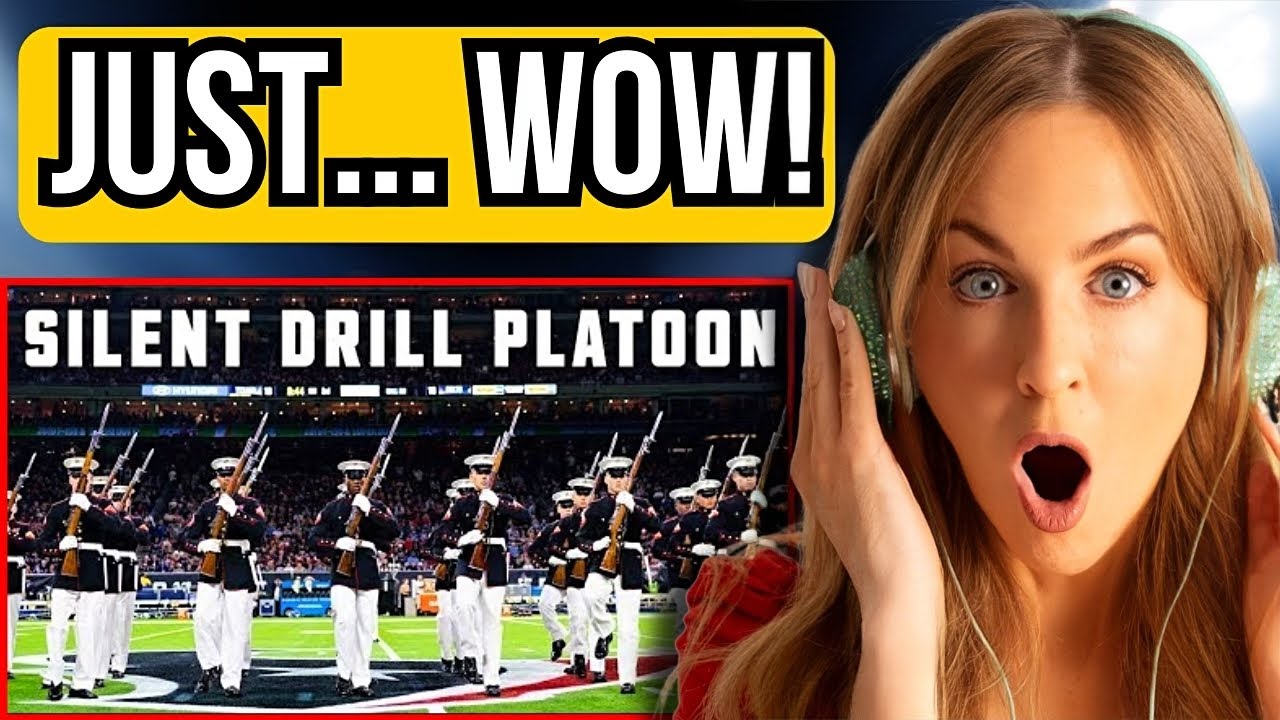 Irish Girl Reacts to US MARINE CORPS SILENT DRILL PLATOON HALFTIME SHOW!