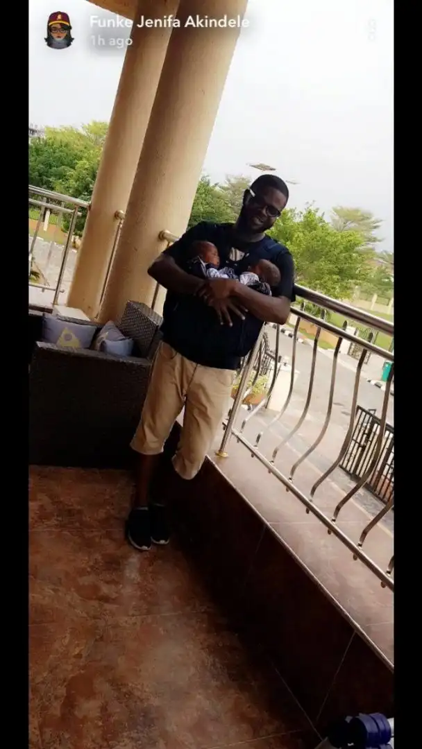 Actress Funke Akindele finally unveils faces of her adorable twins 