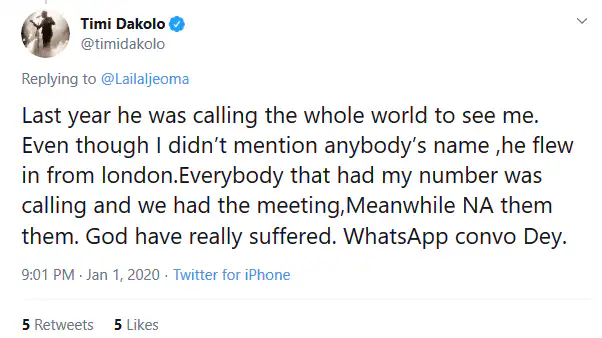 We have WhatsApp Chat evidence Timi Dakolo on COZA saga lailasnews 6