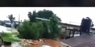 Heavy Flood swallows a car in the "Almighty Lekki" in Lagos (video)