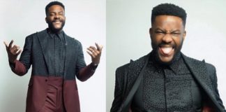 Ebuka came Through Dripping in a Stunning Maroon Black Suit