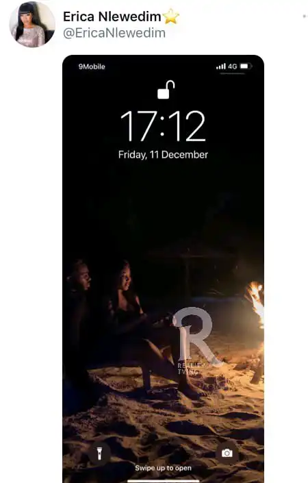 #BBNaija: Erica melts fans heart with her screensaver which depicts her love for Kiddwaya (Photo)