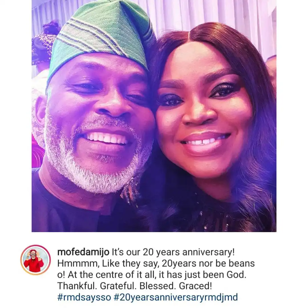 Actor Richard Mofe-Damijo and wife Jumobi celebrates 20th wedding anniversary (Photo)