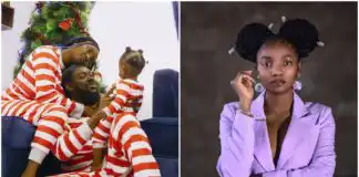 Simi shares lovely family Christmas photo with Adekunle Gold and their daughter Deja