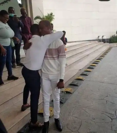 Korede Bello surprises his manager of 10-years with a brand new car (Photos)