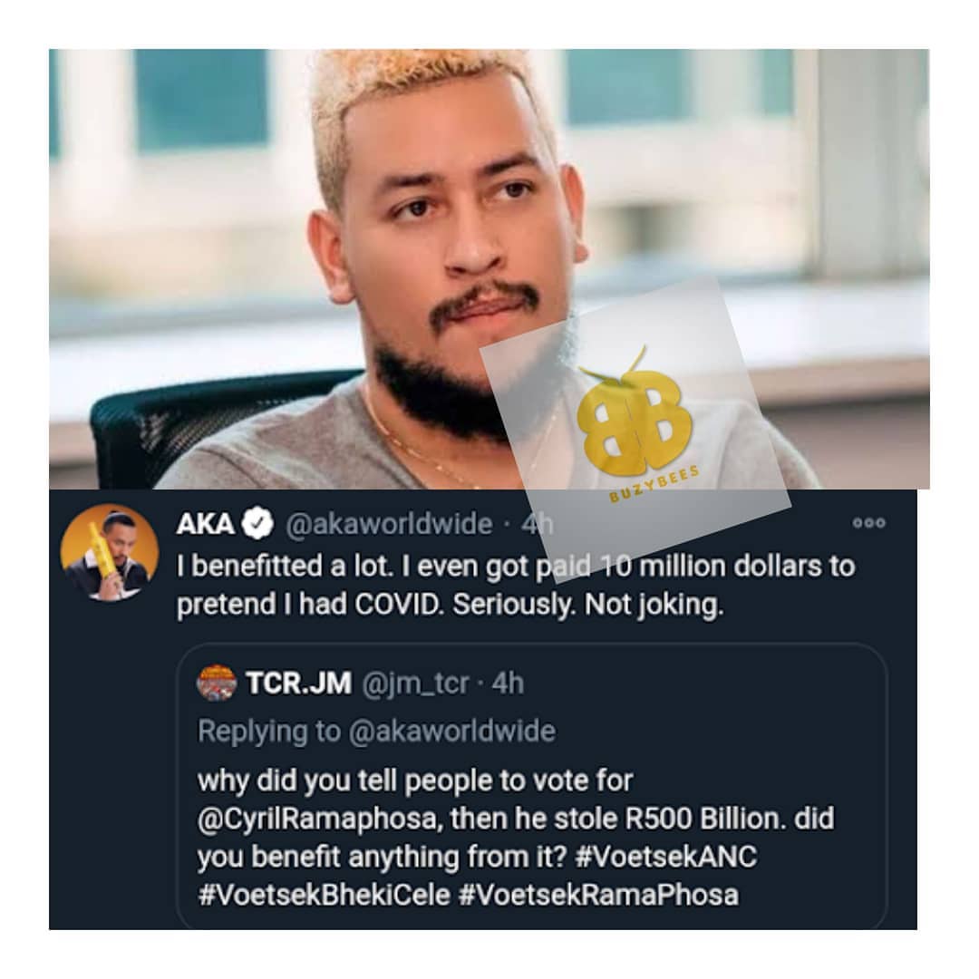 Rapper AKA reveals he was paid 10M Dollars to pretend he had COVID-19 2 buzybees 20210120 0001