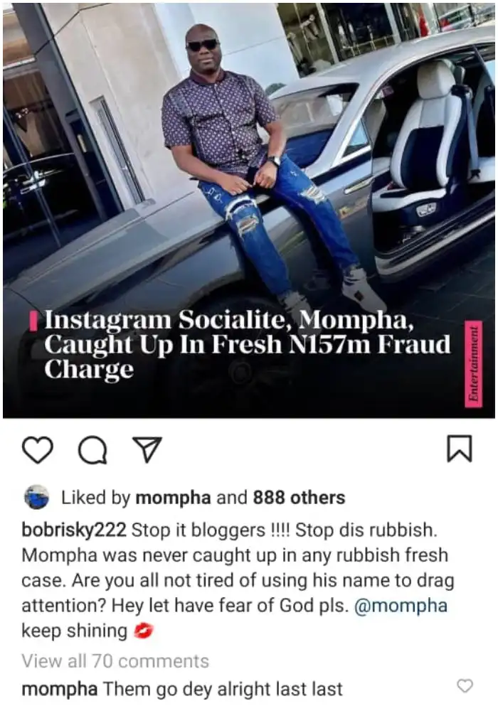 Have Fear of God – Bobrisky defends Mompha over reports about his new case with EFCC