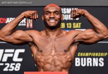 Moment Kamaru Usman knocked out Gilbert Burns to retain his UFC Welterweight belt (Video)