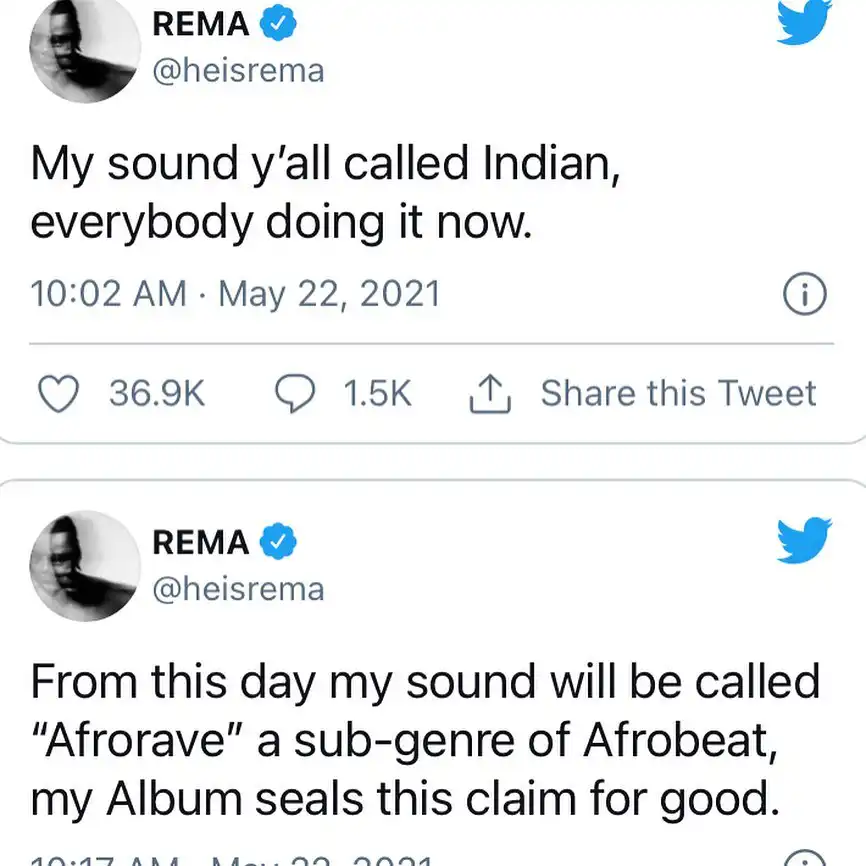 My sound should be called Afrowave, a sub-genre of afrobeat - Rema declares