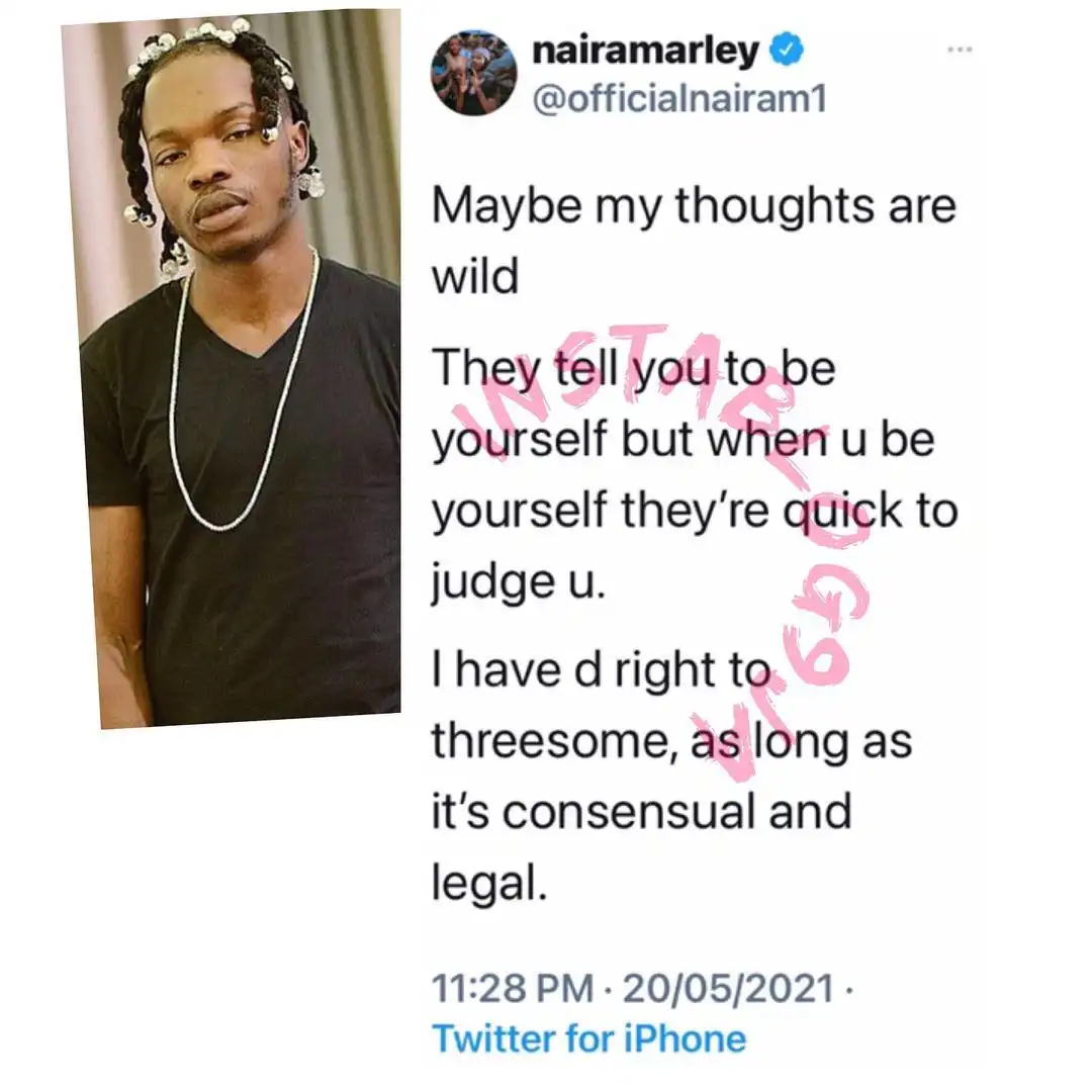 I have the right to threesome as long as it's legal -  Naira Marley reply critics