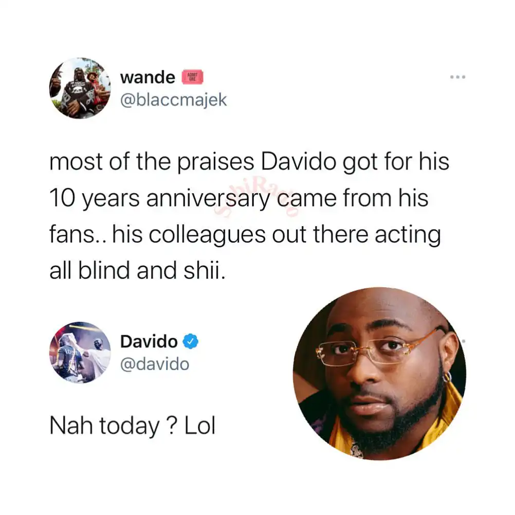 Davido finally breaks silence after top artists failed to celebrate his 10th anniversary