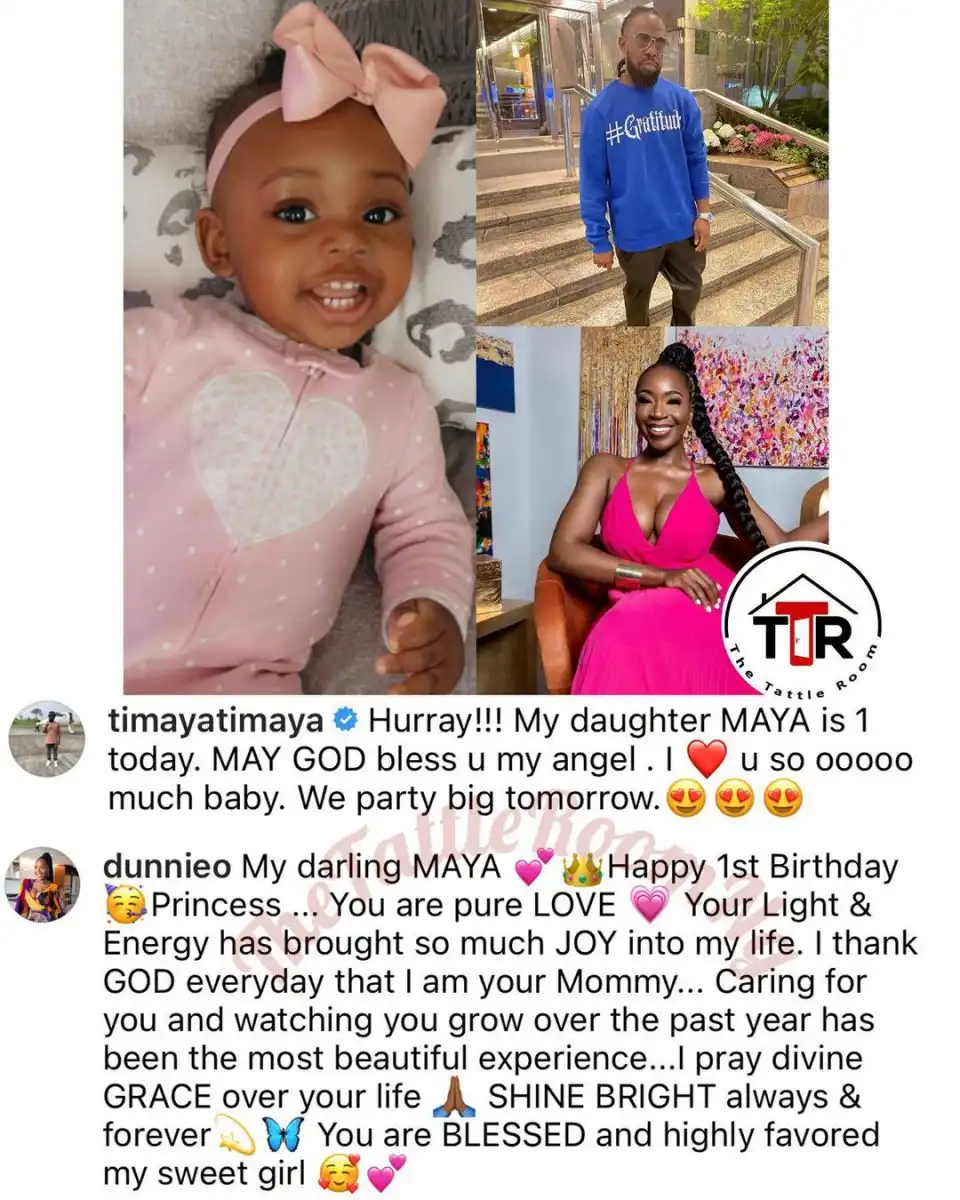 Timaya and his 3rd baby mama, Dunnie, celebrate their daughter 1st birthday