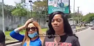 Tiwa Savage and On Air Personality, Toke Makinwa at the #june12protest (video)