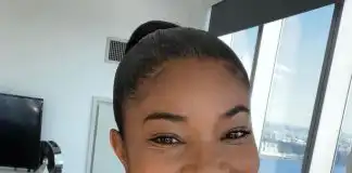 American Actress, Gabrielle Union shares topless photos while getting dressed