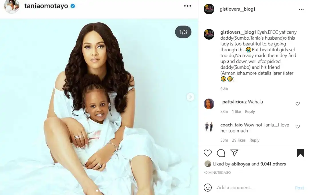 EFCC arrest Tania Omotayo’s husband, Olausumbo and his business partner Armani