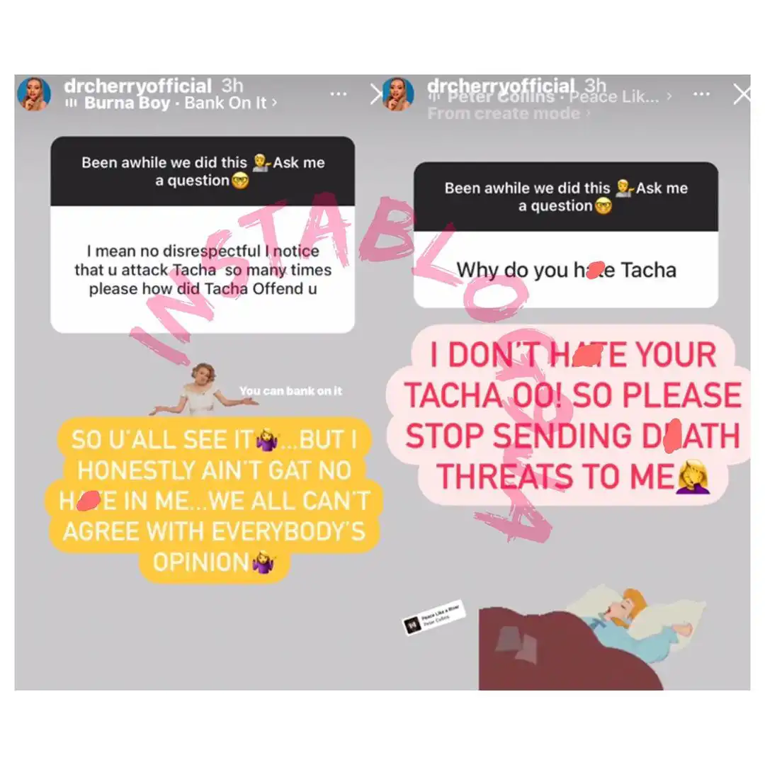 I don't hate Tacha, stop sending me death threats - Reality star, Dr Cherry pleads