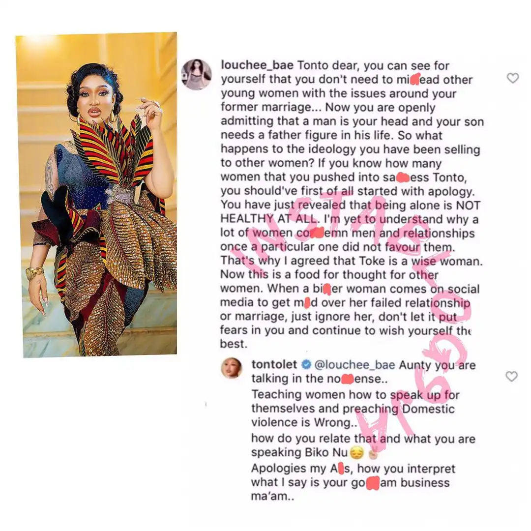 Tonto Dikeh addresses a lady who claimed she mislead women with her lifestyle