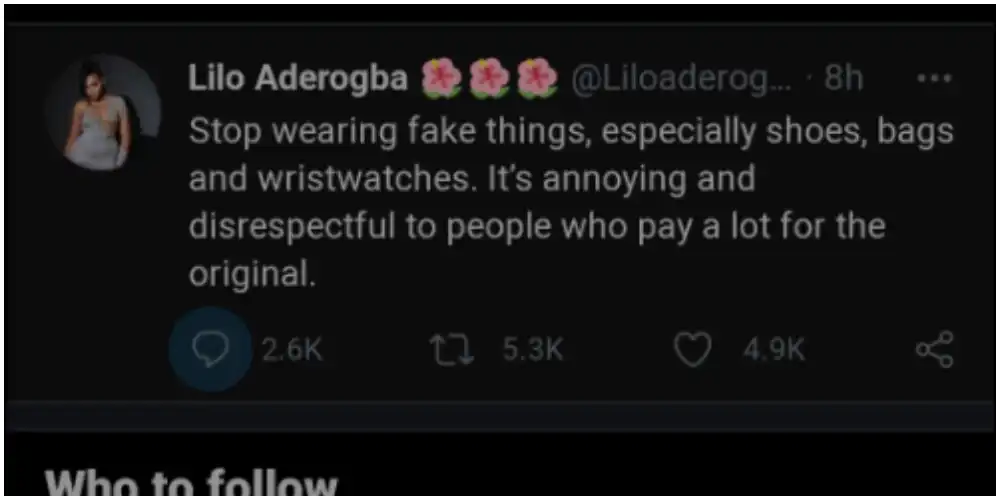BBNaija's Lilo shows off her original Rolex watch after a Twitter user called it fake (Photo)