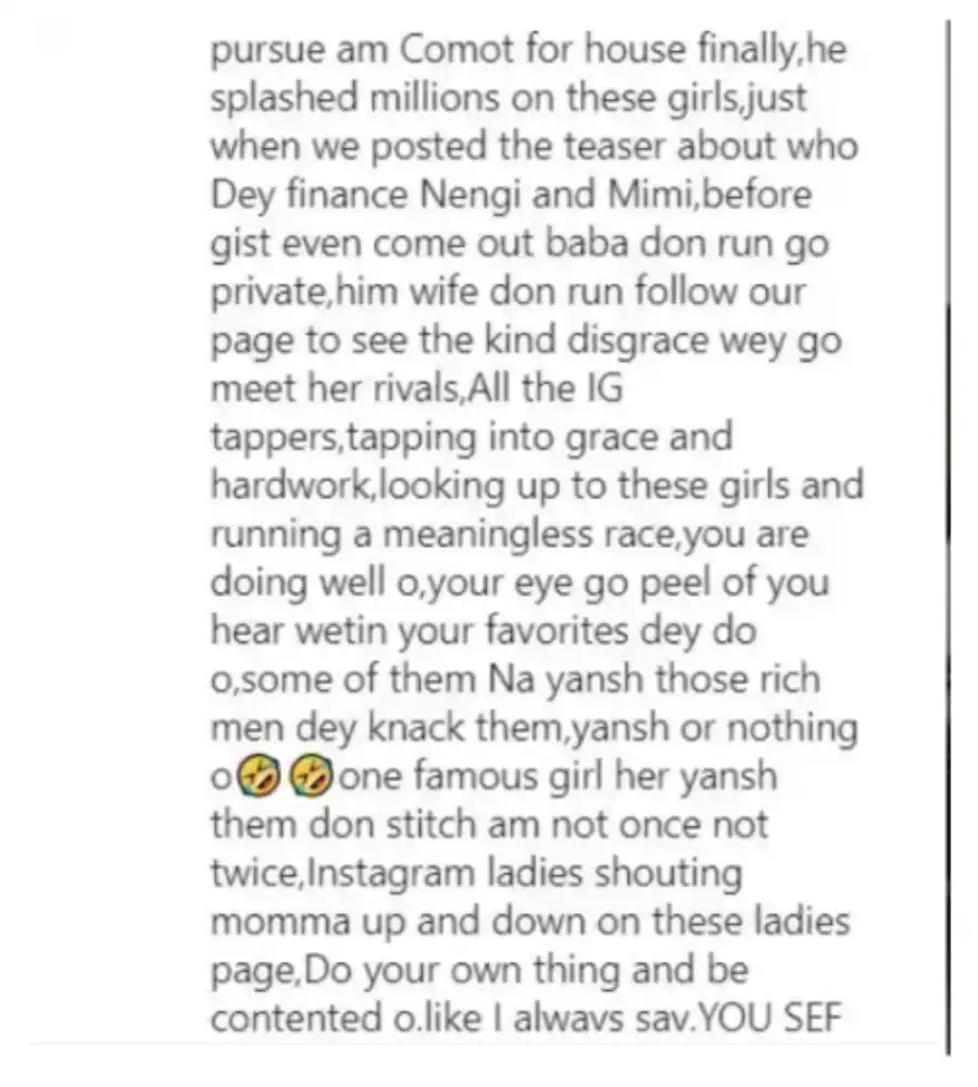 Busted: Identity of BBNaija's Nengi alleged sugar daddy revealed (Screenshot)