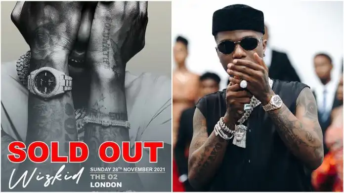 Sold out the O2 in 12mins - Wizkid Brags about Selling out the Famous O2 Arena for the Third Time