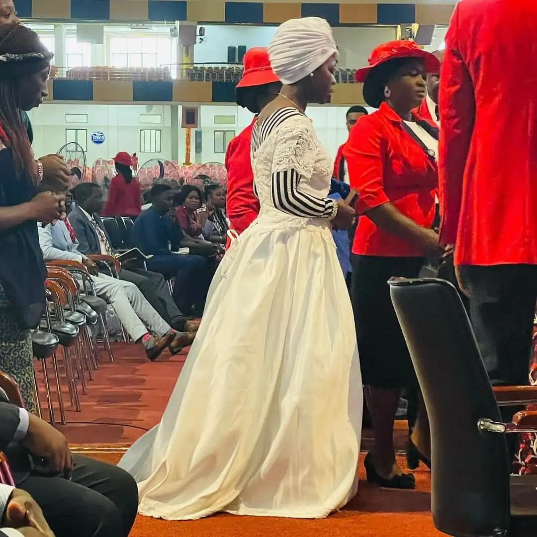 Marital Breakthrough: Woman storm church wearing a wedding dress to express her faith