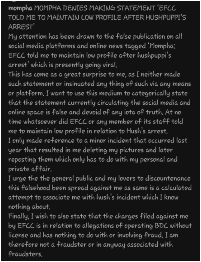 "I am not a fraudster and not associated with fraudsters"- Mompha speaks out 2 pjimage 2021 08 03T065511.232