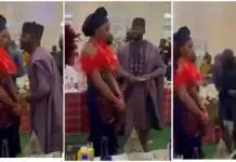 Watch a bride reaction as her husband tries to impress her with money (Video)