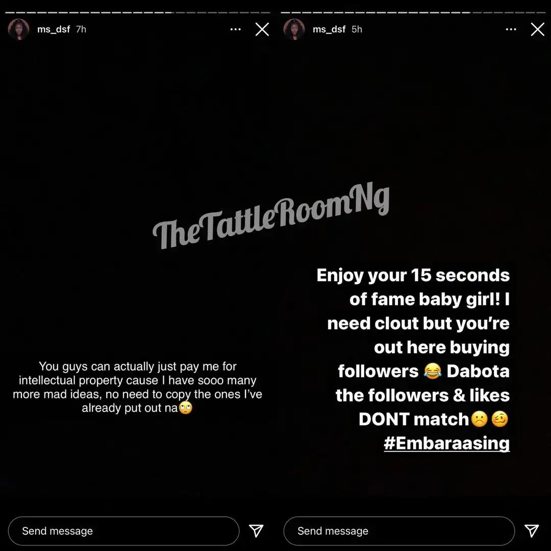 Dorcas Shola-Fapson calls out Dabota Lawson for “copying and pasting” her work