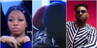 #BBNaija: Watch moment Angel Kissed Both Cross and Pere at the same time (video)