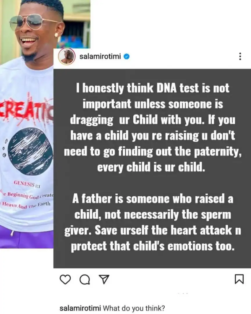 DNA test is not important - Actor Rotimi Salami sparks new debate