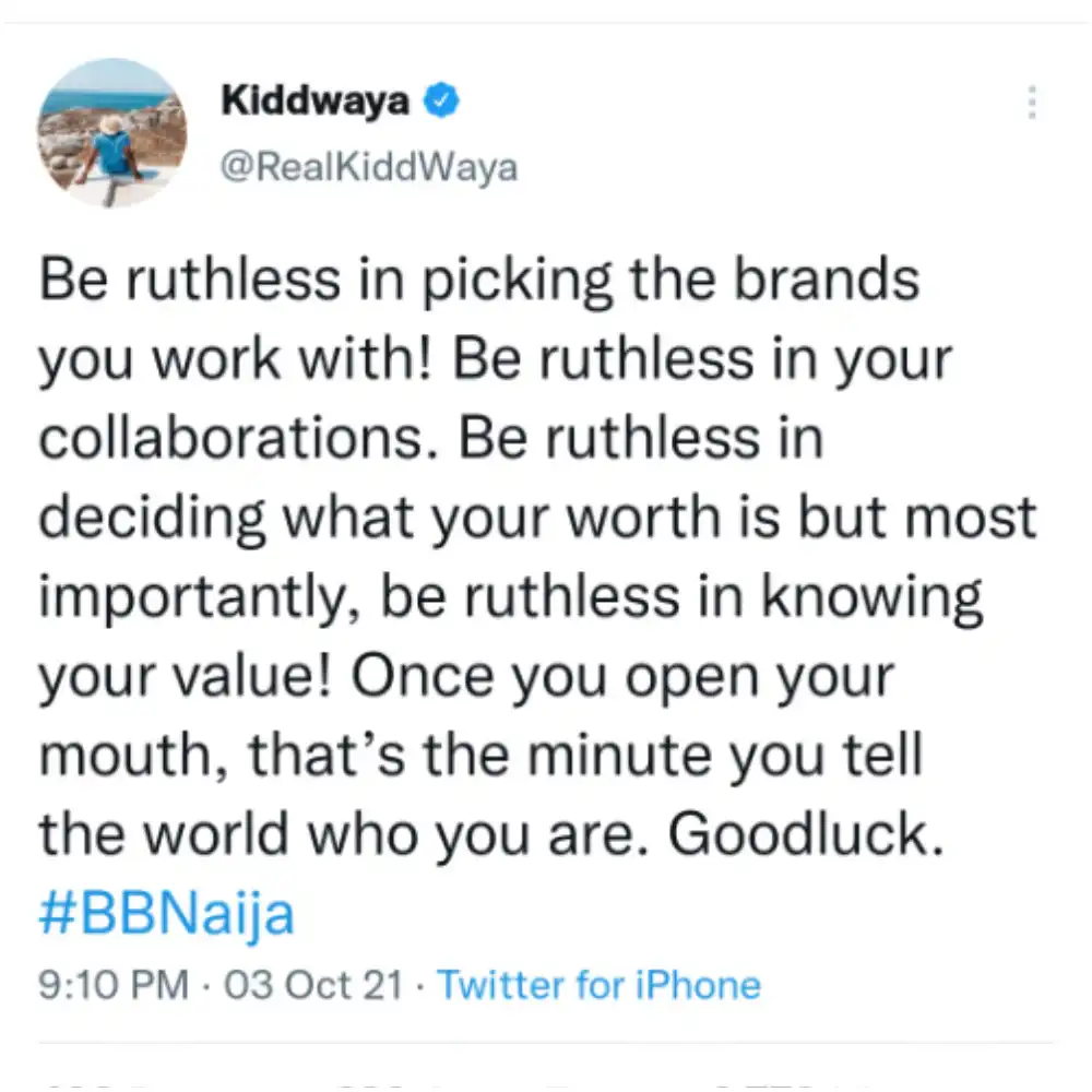"Be ruthless in your collaboration" - Kiddwaya advises BBN 'Shine Your Eye' housemates 