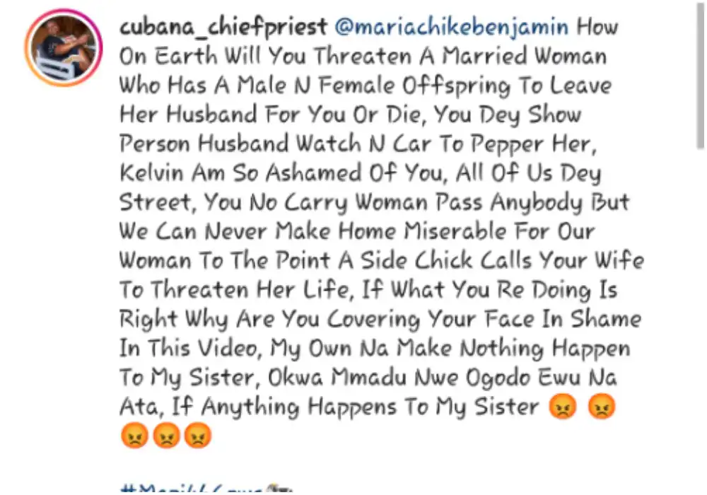 #BBNaija: Cubana Chief Priest calls out Maria, reveals how she snatched his sister's husband
