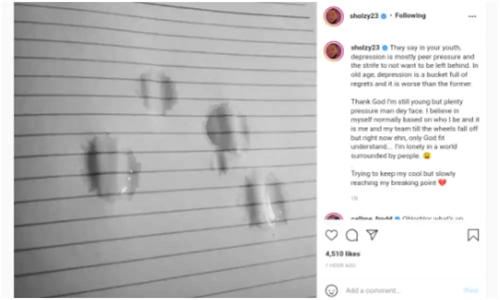  “I’m lonely in a world surrounded by people” -  BBNaija's Omashola cries out