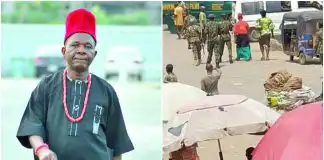Watch moment Veteran actor Chinwetalu Agu was brutalized by soldiers for wearing a Biafran flag outfit