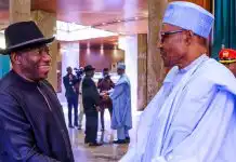 Watch moment Former President Goodluck Jonathan arrived Aso Villa for a meeting with Buhari (video)
