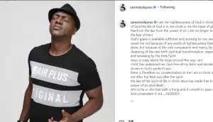"There is therefore no condemnation to me i am in christ Jesus" - Sammie Okposo returns to Instagram
