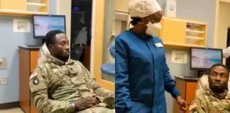 Watch the Heartwarming moment a Nigerian man serving in the U.S Army surprises his wife after being away for 11 months