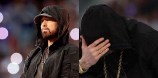 Eminem takes a knee at Super Bowl halftime after performing, despite be warned not to