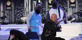 Eminem takes a knee at Super Bowl halftime after performing, despite be warned not to