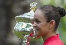 Barty is back in action, this time switching from tennis to golf