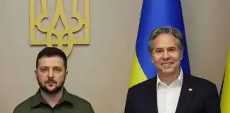 US secretary of State Anthony Blinken and Defence chief Lloyd Austin meet with President Zelenskyy in Ukraine (photos)