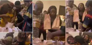 #BBNaija Reunion: Watch Housemates scramble for food while on set (video)