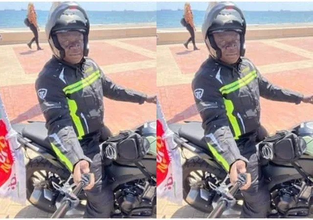 “I prefer Nigerian jollof” - Nigerian Biker Riding From London to Lagos finally enters Ghana 1 “I prefer Nigerian jollof” - Nigerian Biker Riding From London to Lagos finally enters Ghana