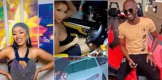 “Yellow interior no mean say the outside go yellow”- Mercy Eke exposed as she steps out in style with alleged lover’s car