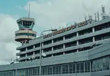 Lagos international airport runway lights collapse