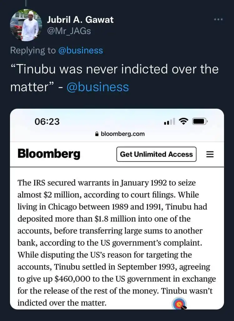  Sanwo-Olu's aide defends Jagaban after Bloomberg article alleging that US accused him of laundering proceeds of heroin trafficking