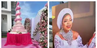 Bobrisky shows off gigantic cake and decorations set for his housewarming (video)
