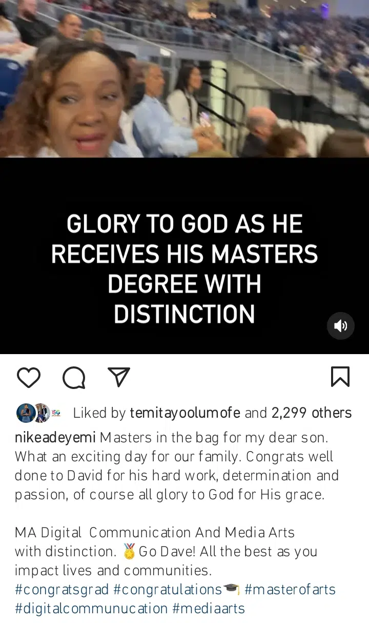 Nike Adeyemi rejoices as her son bags Masters Degree Kemi Filani blog 1.jpg